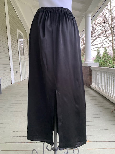 Black Silk Charmeuse Pencil Skirt