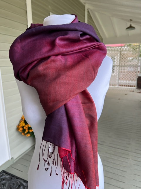 Reversible Wine Colored Reversible Scarf