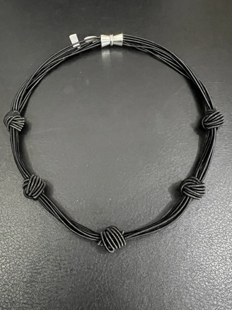 Black Piano Wire with Black Knots