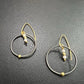 Dark Gray Piano Wire Hoops with Moonstone
