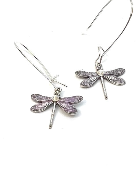 Swarovski Dragonfly Earrings (Light Pink)