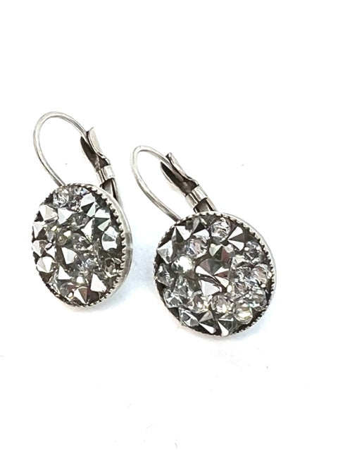 Swarovski Crystal Rocks Earrings on Silver Plate Wire