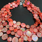 5-Strand Mother of Pearl Necklace (Coral)