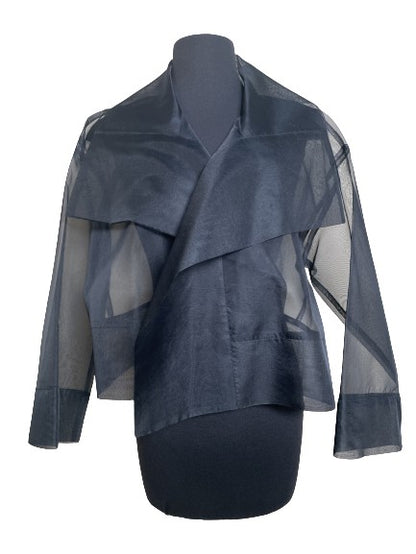 Silk Organza Cropped Jacket (Black or White)