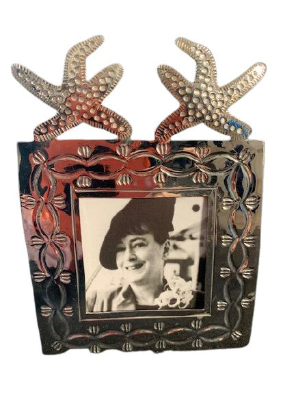 Mexican Silver Picture Frame with Starfish