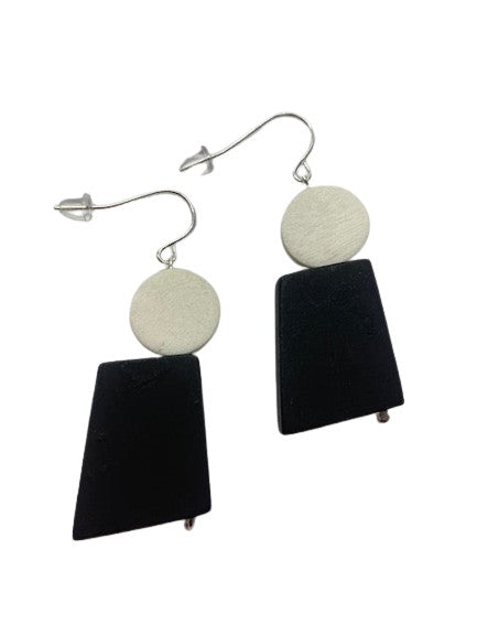 Wooden White & Black on a Silver Wire
