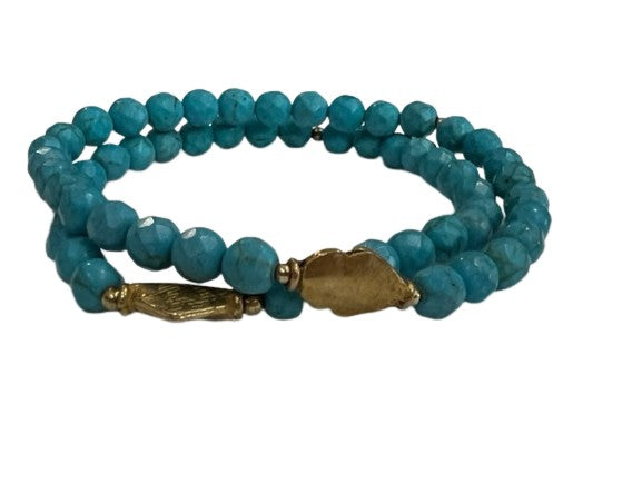 Turquoise Faceted Stackable Bracelet